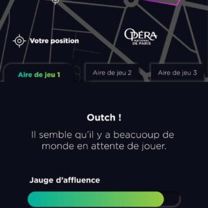 Choix de zone de l'application Play Haussmann