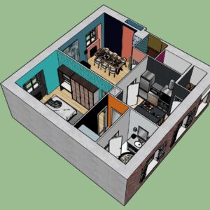 Plan 3d de l'ancien appartement